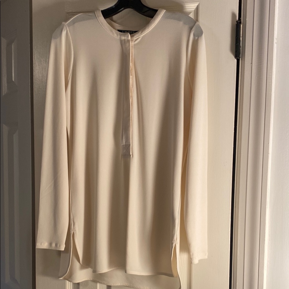 Lauren Ralph Lauren Soft Cream Long Sleeve Top